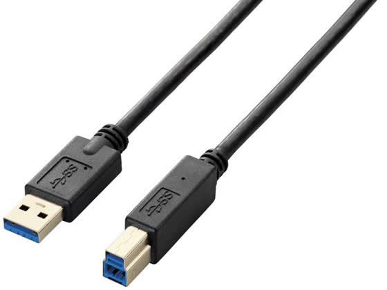 【マラソン限定★ポイント2倍】【お取り寄せ】エレコム USB3.0ケーブル A-Bタイプ 2m ブラック USB3-AB20BK USBケーブル A to B ケーブル 電源タップ 配線パーツ 家電