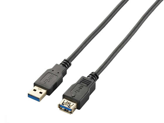 【マラソン限定★2,000円クーポン＆ポイント2倍】エレコム USB3.0延長ケーブル A-Aタイプ 2m ブラック USB3-E20BK USB延長ケーブル USBケーブル ケーブル 電源タップ 配線パーツ 家電