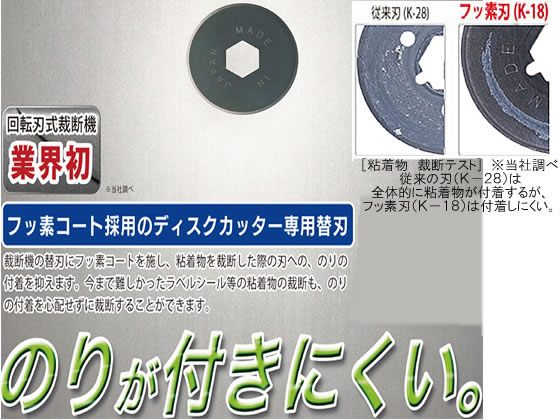 カール事務器 ディスクカッター替刃(フッ素コート丸刃) K-18 替刃 マット 裁断機 切る 文具 事務 cocodecow-10082896 ココデカウ サンプル画像3