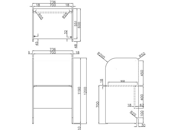 【レビュー投稿で100円OFFクーポン】【メーカー直送】アール・エフ・ヤマカワ PCブースデスクII W700 基本背板付き ナチュラル【代引不可】【お客様組立】パーソナルブース 自習ブース 集中ブース オフィスデスク 事務机 オフィス家具