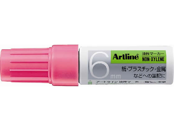 【レビュー投稿で100円OFFクーポン】シヤチハタ アートライン 油性マーカー角6mm 桃色 K-50 油性ペン 油性マーカー(3.0)