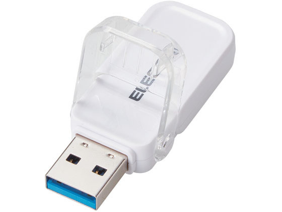 【お取り寄せ】エレコム フリップキャップ式USBメモリ 64GB ホワイト MF-FCU3064GWH USBメモリ 記録メディア テープ