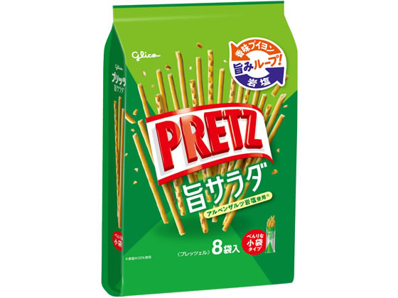 【商品説明】こだわり野菜の旨みが詰まった「香味野菜ブイヨン」と、プリッツの塩気と旨みをより引き立てる「アルペンザルツ岩塩」を使用（食塩中20％使用）し、次々手が進むおいしさに！【仕様】●内容量：118g（1パック）●注文単位：1パック（8袋入）【備考】※メーカーの都合により、パッケージ・仕様等は予告なく変更になる場合がございます。【検索用キーワード】グリコ　ぐりこ　江崎ぐりこ　glico　プリッツ　PRETZ　プリッツ旨サラダ　PRETZ旨サラダ　ぷりっつうまさらだ　1パック　小袋入り　小分け　旨サラダ　サラダ　さらだ　菓子　お菓子　おかし　スナック菓子　すなっくがし　食品　おやつ　おつまみ　個包装お菓子　江崎グリコ　R59766小麦由来の食物繊維が入っているので、日々のひとり時間においしく食べて1日の不足分が補える。