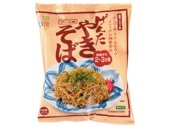 【商品説明】低たんぱく即席ノンカップ麺【仕様】●内容量：72．2g●成分【原材料】油揚げめん［小麦粉（国内産100％）、馬鈴薯でんぷん（遺伝子組換えでない）、植物性油脂（パーム油）］、砂糖、食塩、粉末ソース（大豆：遺伝子組換えでない。小麦含...