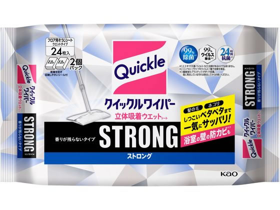 KAO クイックルワイパー 立体吸着ウエットシート ストロング 24枚