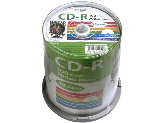 HIDISC CD-R 700MB 52® 100 ԥɥ HDCR80GP100 CDR 700MB Ͽǥ ơ