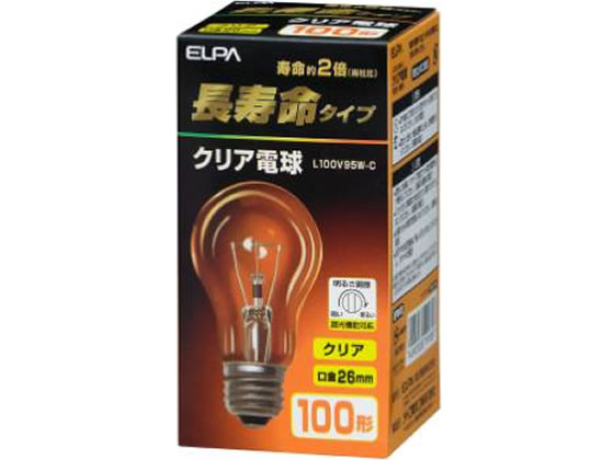 朝日電器 長寿命 クリア電球 100W形 L