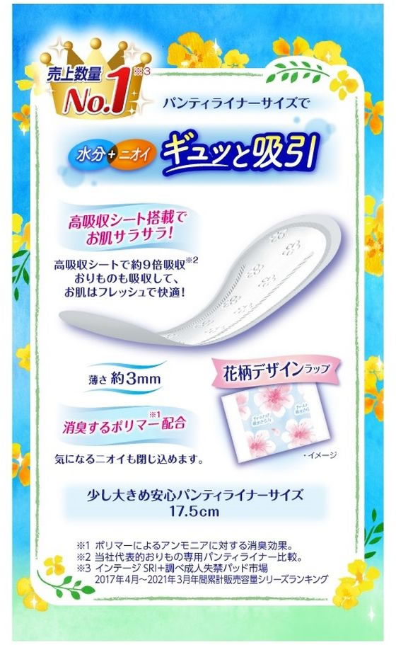 ココデカウの【お取り寄せ】チャームナップ 吸水さらフィ パンティライナー 5cc 無香料 36枚｜アングル2