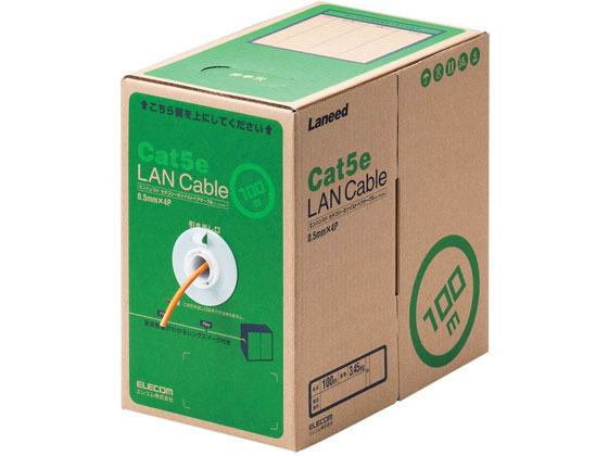 【お取り寄せ】エレコム LANケーブル Cat5e 単線100m オレンジ LD-CT2 DR100 RS カテゴリー5E対応 LANケーブル 10m以下 配線