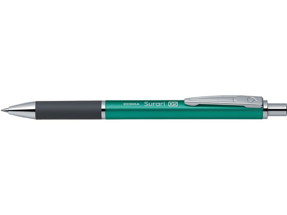 ゼブラ スラリ300 0.5 ブルーグリーン BAS38-BG 黒インク 油性ボールペン ノック式