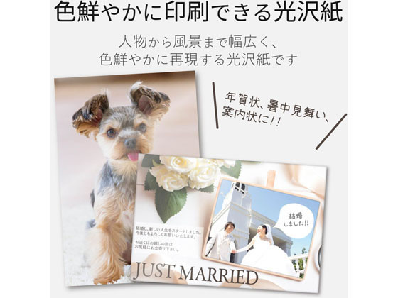 ココデカウの【お取り寄せ】エレコム ハガキ用紙 光沢 厚手 エプソン用 100枚 EJH-EGNH100｜アングル3
