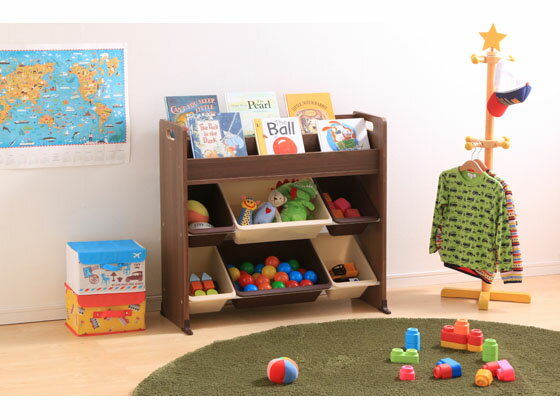【レビュー投稿で100円OFFクーポン】【メーカー直送】アイリスオーヤマ 絵本棚付トイハウスラック ブラウン ETHR-26【代引不可】フリーラック リビング収納 収納家具 インテリア 収納 [2]