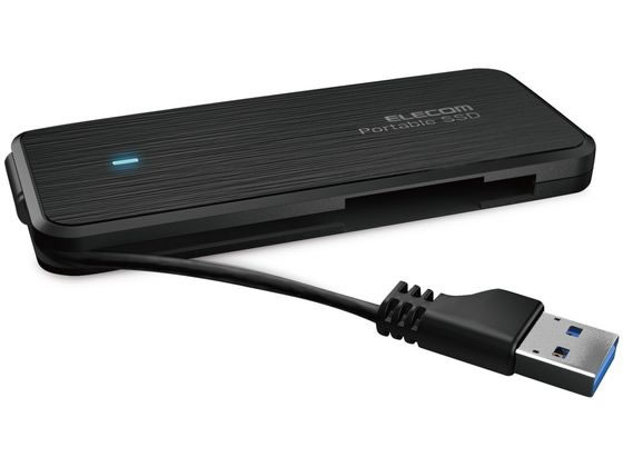 【お取り寄せ】エレコム/SSD1TBケーブル一体型軽量/ESD-ECA1000GBKR