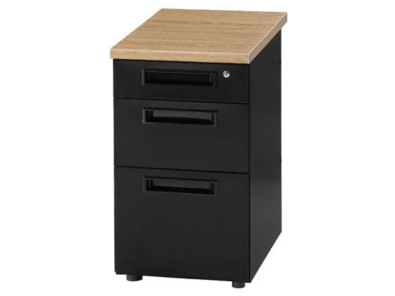 【マラソン限定2,000円クーポン＆11日9:59迄ポイント2倍】【メーカー直送】イノウエ 脇机3段 フォレスト×ブラック GSD-B047-3-NFO【代引不可】【組立・設置・送料無料】脇机 ワゴン スチールデスク オフィスデスク 事務机 オフィス家具