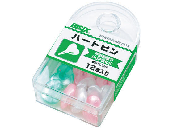 【お取り寄せ】ミツヤ ハートピン 12本×5 BX1-13 ピン フック 掲示物留め 吊下げ POP 掲示