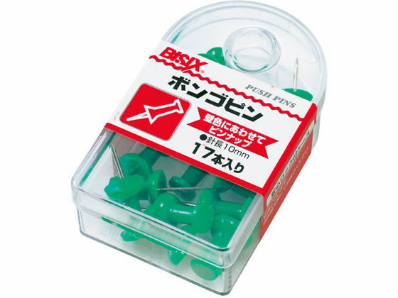 【お取り寄せ】ミツヤ ボンゴピン 緑 17本×5 BX1-3-GR ピン フック 吊下げ POP 掲示用品