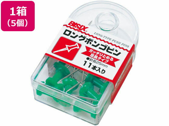 【お取り寄せ】ミツヤ ロングボンゴピン 緑 11本×5 BX1-4-GR ピン フック 吊下げ POP 掲示用品