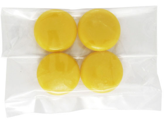 Magnets - 【マラソン限定★2,000円クーポン＆ポイント2倍】【お取り寄せ】ミツヤ カラーマグネット 20mm 黄 4個入×100 CM20-4P-YL カラーマグネット ボタンタイプ マグネット 掲示物留め 吊下げ POP 掲示