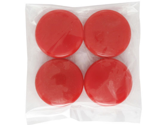 【レビュー投稿で100円OFFクーポン】【お取り寄せ】ミツヤ カラーマグネット 30mm 赤 4個入×100 CM30-4P-RD カラーマグネット ボタンタイプ マグネット 掲示物留め 吊下げ POP 掲示