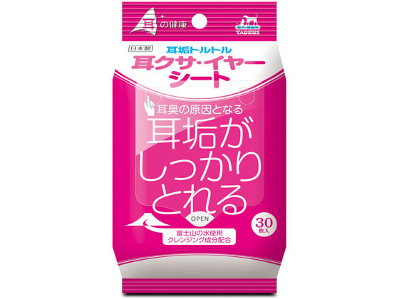 【商品説明】クレンジング成分を贅沢に配合することにより、より高い効果を実感できます。　汚れているところを軽く押さえてから拭きあげるだけなので、ペットの皮膚を傷めることなく耳垢を落とし、負担も軽減します。　保湿成分も含んでいます。【仕様】●サイズ：85×35×160mm●入数：30枚●重量：110g【検索用キーワード】トーラス　とーらす　耳クサ・イヤーシート30枚　みみくさ・いやーしーと30まい　ミミクサ・イヤーシート30マイ　ケアシート　けあしーと　耳ケア　耳掃除　大型犬　中型犬　小型犬　超小型犬　猫　犬猫共用　イヌネコ用　犬猫用　犬用　イヌ用　いぬ用　ネコ用　ねこ用　ドッグ用　キャット用　犬猫専用　ペット用　30枚　30　全犬種　犬　いぬ　イヌ　ペット　ケア用品　犬（ドッグ）用　RPUP_02富士山の水配合　クレンジング剤配合