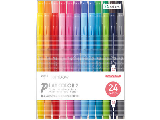 【マラソン限定★ポイント2倍】 【お取り寄せ】トンボ鉛筆 水性サインペン PLAY COLOR2 24色セット GCB-012 多色セット サインペン 水性ペン 水性マーカー
