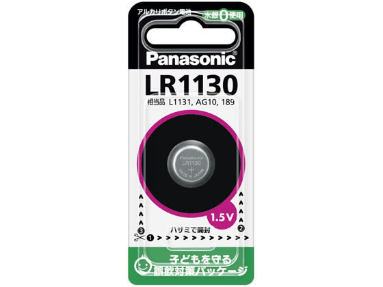 【仕様】●タイプ：アルカリボタン電池●電圧：1．5V●寸法：約Φ11．6×3．05mm●質量：約1．4g●用途：時計、電卓【検索用キーワード】panasonic　ぱなそにっく　パナソニック　あるかりぼたんでんち　アルカリボタンデンチ　ボタンデンチ　ぼたんでんち　ボタン電池　ボタン型電池　LR1130P　Φ11．6×3．05mm　1個　時計　電卓　1．5V　1．4g　1．4グラム　電池　リチウム　ボタン電池　RPUP_02