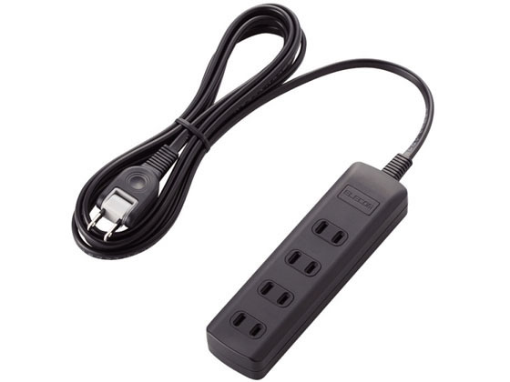 【商品説明】雷サージから電子機器を守る、高性能雷サージ吸収素子を内蔵した、雷ガードタップです。最大サージ電圧12500Vの高性能雷サージ吸収素子（バリスタ）を内蔵していますので、雷によるパソコンやAV機器などの電子機器への被害防止に有効です。　※最大サージ電圧12500VはJEC210／212規格に基づく数値です。【仕様】●本体差込口形状：2ピン●本体差込口個数：4個口●プラグ仕様：2ピン・スイングプラグ●コード長：2.5m●定格：125V・15A・1500W●雷ガード：○●絶縁キャップ付きプラグ：○●二重被ふく：○●スイングプラグ：○●カラー：ブラック●材質：本体:ABS樹脂、プラグ:PVC 差込口:ユリア樹脂●外形寸法：幅164mm×奥行44mm×高さ25mm ※コード部分及びプラグ部分を除く●質量：308g●使用可能地域：本製品は日本国内の電源を想定して設計されていますので、日本国外ではご使用いただけません。●電気用品安全法：PSE適合【検索用キーワード】エレコム　エレコム　elecom　T−K1A−2425BK　雷ガードタップ　4個口　2．5m　ブラック　TK1A2425BK　コンセント　OAタップ　延長コード　雷サージタップ　4口　たこ足　エレコム　2ピン　2pin　2．5m　2m　RPUP_05　R76754高性能雷サージ吸収素子内蔵、安全性と使い勝手に配慮した雷ガードタップ