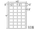 【ポイント2倍★22日20:00~27日9:59迄】【メーカー直送】NANA ナナフォーム 8(6・10)×12インチ 32面 MM8J【代引不可】 まとめ買い 業務用 箱売り 箱買い ケース買い ドットプリンタ用ラベルシール 粘着ラベル用紙
