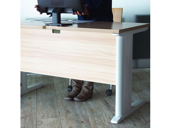 【マラソン限定クーポン★11日9:59迄ポイント2倍】【メーカー直送】アール・エフ・ヤマカワ スチール脚デスク W1200 ナチュラル ホワイト脚【代引不可】【お客様組立】平机 木製デスク ワゴン オフィスデスク 事務机 オフィス家具 [2]