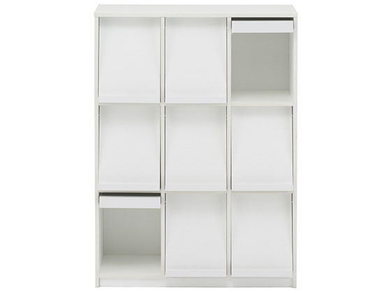 【レビュー投稿で100円OFFクーポン】【メーカー直送】アール・エフ・ヤマカワ フラップシェルフ 3列3段 ホワイト RFFLPS-33W【代引不可】【お客様組立】木製キャビネット ロッカー オフィス家具 [2]