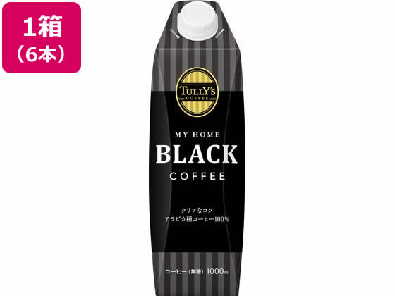 伊藤園 TULLY'S COFFEE BLACK 1L×6本 ペットボトル パックコーヒー 缶飲料 ボトル飲料