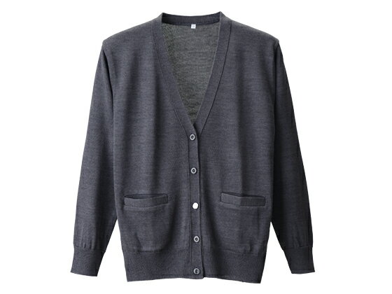 【メーカー直送】ディーフェイズ 抗ピルポケット付カーディガン グレーM D-1010【代引不可】