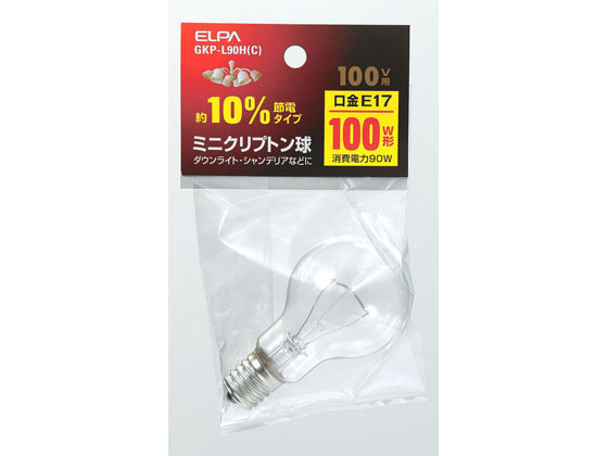【ブラックフライデー限定★27日9:59迄店内ポイント2倍】【お取り寄せ】朝日電器 ミニクリプトン球 100Wクリア GKP-L90H(C) クリプトン電球 豆...