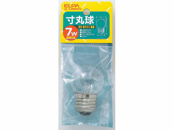 【ポイント2倍★22日20:00〜27日9:59迄】【お取り寄せ】朝日電器 寸丸球 7W E26クリ
