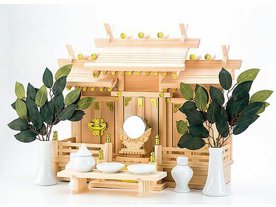 【レビュー投稿で100円OFFクーポン】【お取り寄せ】静岡木工 神棚 屋根違い 三社明津セット 小 日用雑貨