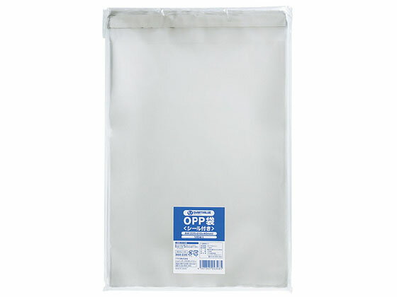 スマートバリュー OPP袋(フタシール付き) A4 100枚 B626J-A4 OPP袋 テープ付き ラッピング 包装用品