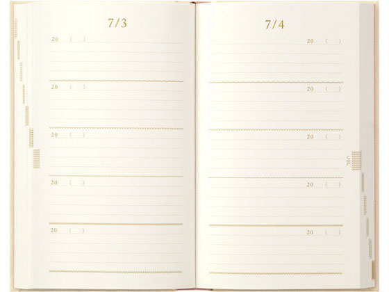 【スーパーSALE限定2,000円クーポン＆11日9:59迄ポイント2倍】 ミドリ 日記 5年連用 刺繍 花柄 ベージュ 12883006 用途別ノート 3