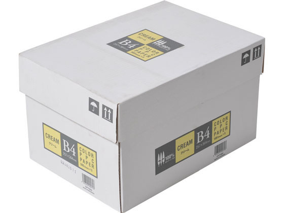 送料無料 APPJ カラーコピー用紙 クリーム B4 500枚×5冊 CPY003 まとめ買い 業務用 箱売り 箱買い ケース買い B4サイズ イエロー系 黄 カラーコピー用紙