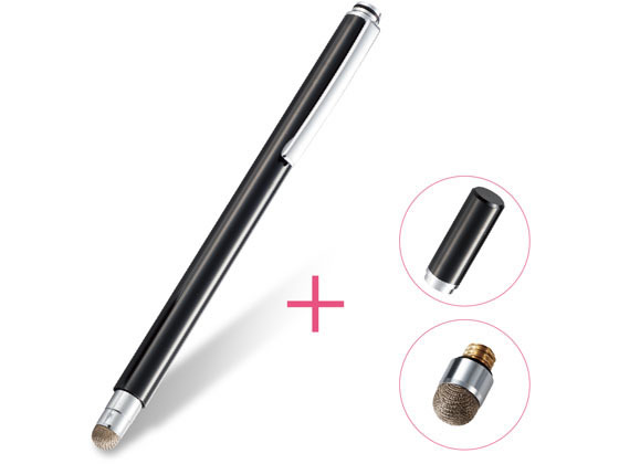 【レビュー投稿で100円OFFクーポン】【お取り寄せ】エレコム キャップ付き導電繊維タッチペン P-TPMCF01BK スマートフォン関連品 スマホ タブレット関連品