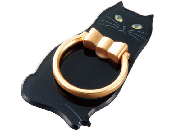 【レビュー投稿で100円OFFクーポン】【お取り寄せ】エレコム フィンガーリング アニマル 黒猫 P-STRAMCATB スマートフォン関連品 スマホ タブレット関連品