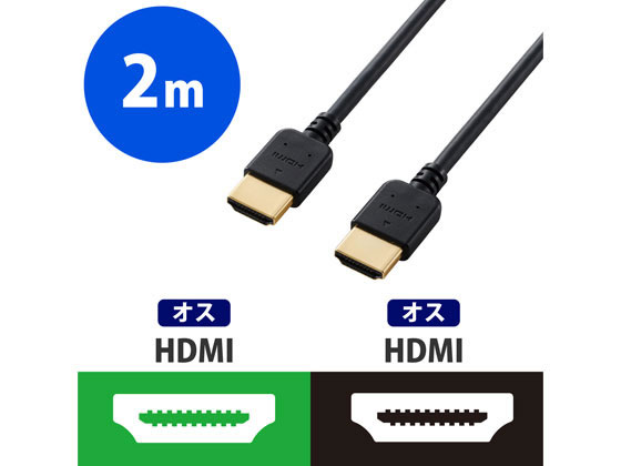 【お取り寄せ】エレコム イーサネット対応やわらかHDMIケーブル 2m DH-HD14EY20BK ハイスピード HDMIケーブル ケーブル 電源タップ 配線パーツ 家電 cocodecow-10218586 ココデカウ サンプル画像2
