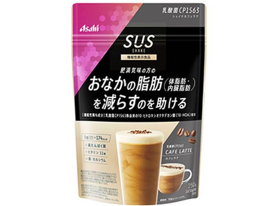 【商品説明】乳酸菌CP1563株由来の10−ヒドロキシオクタデカン酸（10−HOA）には、おなかの脂肪（体脂肪・内臓脂肪）を減らす機能が報告されています。【仕様】●内容量：250g機能性関与成分：乳酸菌CP1563株由来の10-ヒドロキシオクタデカン酸(10-HOA)届出番号：F814届出表示：本品には乳酸菌CP1563株由来の10-ヒドロキシオクタデカン酸（10-HOA）が含まれます。乳酸菌CP1563株由来の10-ヒドロキシオクタデカン酸（10-HOA）には、おなかの脂肪（体脂肪、内臓脂肪）を減らす機能が報告されていますので、肥満気味の方に適しています。一日当たりの摂取目安量：50gが目安摂取上の注意：・本品は、多量摂取により疾病が治癒したり、より健康が増進するものではありません。過剰摂取を避けるため、摂取目安量を超えての摂取はお控えください。・一日摂取目安量を守ってください。・小児の手の届かないところに保管してください。・水やお湯に混ぜたとき、沈殿、だまができることがありますが、品質上問題ありません。・シェイカーを使用する場合は、常温又は冷たい飲み物でお作りください。あたたかい飲み物で召し上がる際は、シェイカーの使用は危険ですのでおやめください。食生活は、主食、主菜、副菜を基本に、食事のバランスを。生産国：日本商品区分：機能性表示食品メーカー：アサヒグループ食品株式会社広告文責：フォーレスト株式会社　0120-40-4016【備考】※メーカーの都合により、パッケージ・仕様等は予告なく変更になる場合がございます。【検索用キーワード】アサヒ食品　あさひしょくひんぐるーぷ　アサヒグループショクヒン　すりむあっぷすりむ　スリムアップスリム　250グラム　機能性健康食品　飲料　おなかの脂肪を減らすのを助ける　肥満気味の方　カフェラテ　栄養補助・健康食品　バランス栄養食品　RPUP_02肥満気味の方のおなかの脂肪を減らすのを助ける