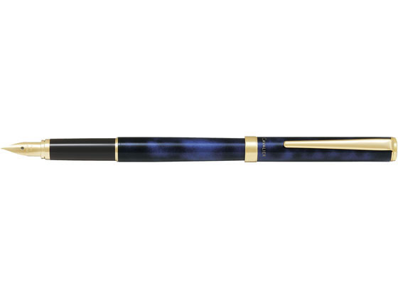 PILOT - 【マラソン限定★2,000円クーポン＆ポイント2倍】【お取り寄せ】パイロット 万年筆 カヴァリエ ブラック&ブルー 硬めの細字 コンバーター式 万年筆 筆ペン デスクペン 誕プレ