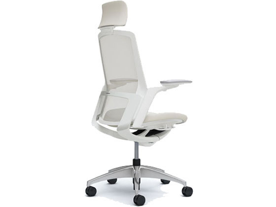 【メーカー直送】オカムラ フィノラ エクストラハイバック 座クッション アジャスト肘 ホワイトC78CCW【代引不可】【組立・設置・送料無料】 肘付き 可動肘タイプ メッシュチェア オフィスチェア [2]