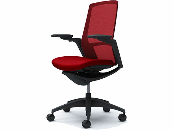 【マラソン限定★ポイント2倍】【メーカー直送】オカムラ フィノラ ハイバック 座クッション アジャスト肘 レッド C787MR【代引不可】【組立・設置・送料無料】肘付き 可動肘タイプ メッシュチェア オフィスチェア オフィス家具