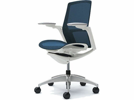 【店内全品ポイント2倍★28日9:59迄】【メーカー直送】オカムラ フィノラ ミドルバック 座メッシュ アジャスト肘 Dブルー C781CW【代引不可】【組立・設置・送料無料】 肘付き 可動肘タイプ メッシュチェア オフィスチェア