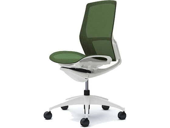 【メーカー直送】オカムラ フィノラ ミドルバック 座メッシュ 肘無し Dグリーン C731WW【代引不可】【組立・設置・送料無料】 肘なし メッシュチェア オフィスチェア