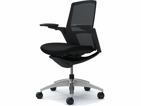 【メーカー直送】オカムラ フィノラ ミドルバック 座クッション アジャスト肘 ブラック C783BR【代引不可】【組立・設置・送料無料】 肘付き　可動肘タイプ メッシュチェア オフィスチェア オフィス家具