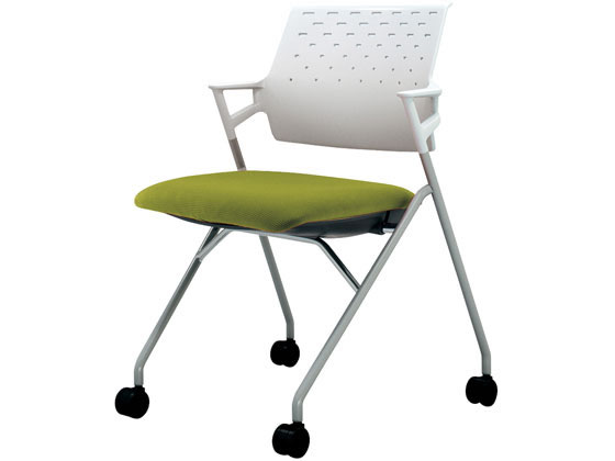 附扶手 - 【マラソン限定★ポイント2倍】【メーカー直送】コクヨ ピエガ 背樹脂 ホワイトシェル 塗装脚 ライトオリーブ(W)【代引不可】【組立・設置・送料無料】ミーティングチェア オフィス家具