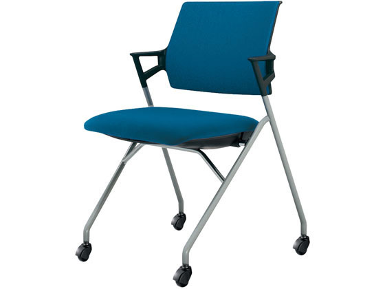 附扶手 - 【マラソン限定★ポイント2倍】【メーカー直送】コクヨ ピエガ 背クッション ブラックシェル 塗装脚 ターコイズ(V)【代引不可】【組立・設置・送料無料】ミーティングチェア オフィス家具